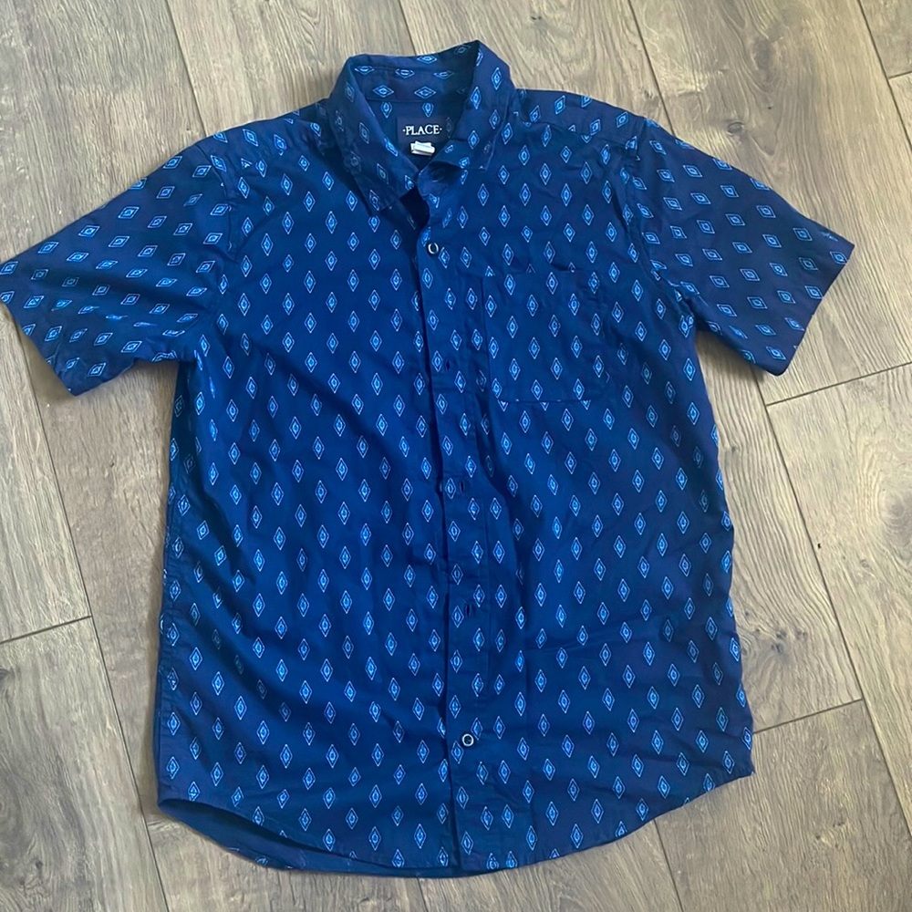 Children’s Place Boys Short Sleeved Button Down Top- Size 14